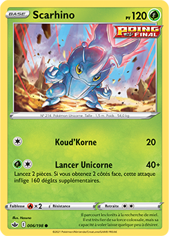 Carte Pokémon Scarhino 6/198 de la série Règne de Glace en vente au meilleur prix
