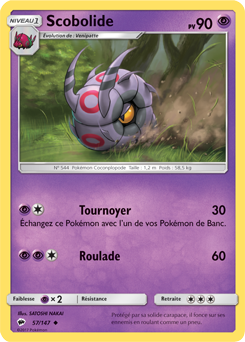 Carte Pokémon Peu commune Scobolide 57/147 de la série Ombres Ardentes