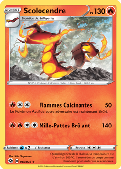 Carte Pokémon Holographique rare Scolocendre 010/073 de la série La Voie du Maître
