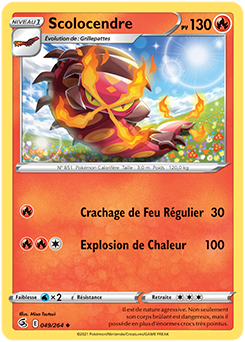 Carte Pokémon Peu commune Scolocendre 49/264 de la série Poing de Fusion