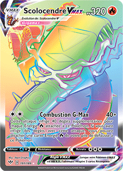 Carte Pokémon Scolocendre VMAX 191/189 de la série Ténèbres Embrasées en vente au meilleur prix