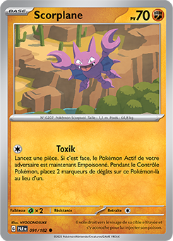 Carte Pokémon Communes Scorplane 91/182 de la série Faille Paradoxe