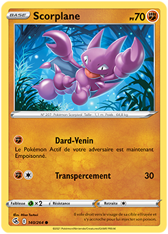 Carte Pokémon Communes Scorplane 140/264 de la série Poing de Fusion