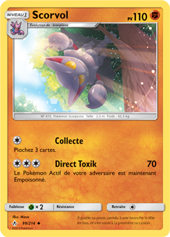 Carte Pokémon Peu commune Scorvol 99/214 de la série Alliance Infallible