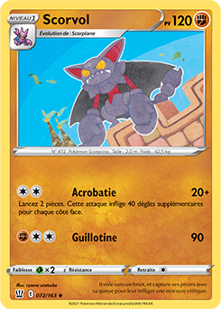 Carte Pokémon Scorvol 72/163 de la série Styles de Combat en vente au meilleur prix