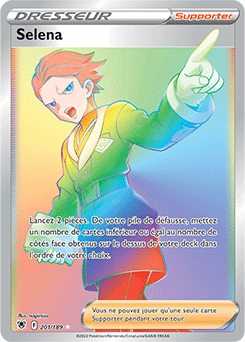 Carte Pokémon Rainbow Dresseur Selena 201/189 de la série Astres Radieux