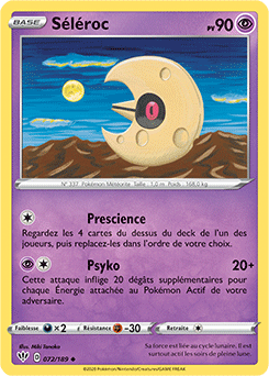 Carte Pokémon Séléroc 72/189 de la série Ténèbres Embrasées en vente au meilleur prix