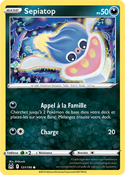 Carte Pokémon Communes Sepiatop 121/196 de la série Origine Perdue