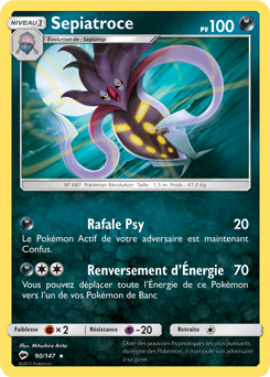 Carte Pokémon Rare Sepiatroce 90/147 de la série Ombres Ardentes