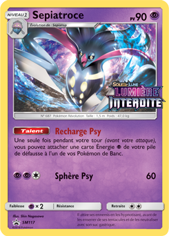 Carte Pokémon Promo Sepiatroce SM117 de la série Promos Soleil et Lune