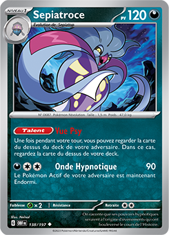 Carte Pokémon Sepiatroce 138/197 de la série Flammes Obsidiennes en vente au meilleur prix