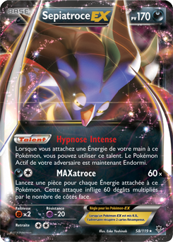 Carte Pokémon Sepiatroce EX 58/119 de la série Vigueur Spectrale en vente au meilleur prix