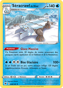 Carte Pokémon Séracrawl de Hisui 048/189 de la série Astres Radieux en vente au meilleur prix