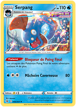 Carte Pokémon Rare Serpang 66/264 de la série Poing de Fusion