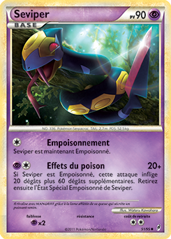 Carte Pokémon Peu commune Seviper 51/95 de la série Appel des Légendes