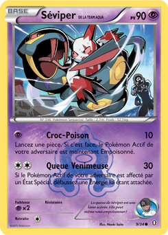 Carte Pokémon Commune Séviper de la Team Aqua 9/34 de la série Double Danger