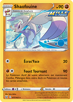 Carte Pokémon Shaofouine 77/163 de la série Styles de Combat en vente au meilleur prix