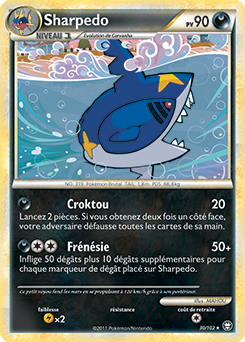 Carte Pokémon Rare Sharpedo 30/102 de la série Triomphe