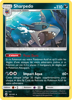 Carte Pokémon Sharpedo 82/149 de la série Soleil & Lune en vente au meilleur prix