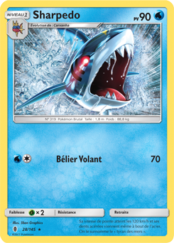 Carte Pokémon Sharpedo 28/145 de la série Gardiens Ascendants en vente au meilleur prix