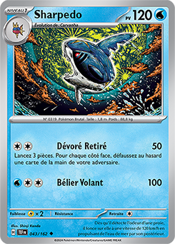 Carte Pokémon Sharpedo 43/162 de la série Forces Temporelles en vente au meilleur prix