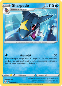 Carte Pokémon Sharpedo 012/073 de la série La Voie du Maître en vente au meilleur prix