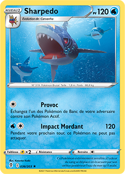 Carte Pokémon Sharpedo 36/203 de la série Évolution Céleste en vente au meilleur prix