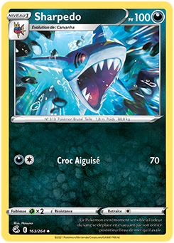 Carte Pokémon Sharpedo 163/264 de la série Poing de Fusion en vente au meilleur prix