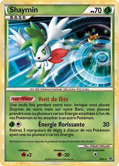 Carte Pokémon Holographique Rare Shaymin 8/95 de la série Déchaînement
