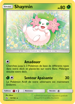 Carte Pokémon Shaymin 15/156 de la série Ultra Prisme en vente au meilleur prix