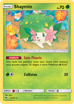 Carte Pokémon Shaymin 33/214 de la série Tonnerre Perdu en vente au meilleur prix