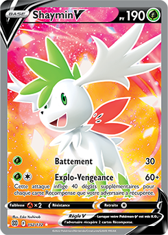 Carte Pokémon Full Art V Shaymin V 152/172 de la série Stars Étincelantes