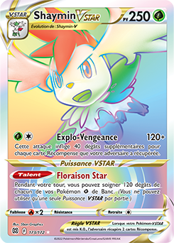 Carte Pokémon Shaymin VSTAR 173/172 de la série Stars Étincelantes en vente au meilleur prix