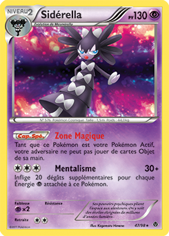 Carte Pokémon Holographique Rare Sidérella 47/98 de la série Pouvoirs Émergents
