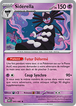 Carte Pokémon Rare Sidérella 43/86 de la série Flamme Blanche