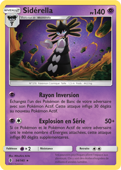 Carte Pokémon Rare Sidérella 54/145 de la série Gardiens Ascendants