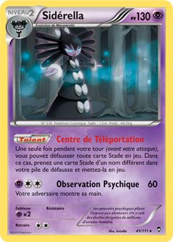 Carte Pokémon Rare Sidérella 41/111 de la série Poings Furieux