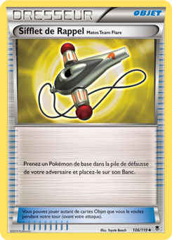 Carte Pokémon Sifflet de Rappel 106/119 de la série Vigueur Spectrale en vente au meilleur prix