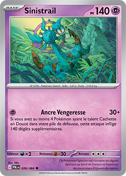 Carte Pokémon Peu commune Sinistrail 39/84 de la série Nuit Noire