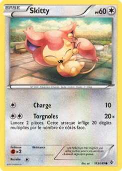 Carte Pokémon Commune Skitty 113/149 de la série Frantières Franchies