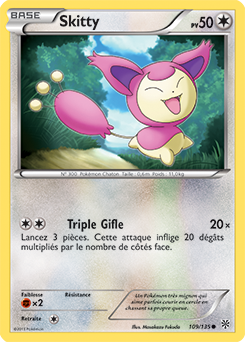 Carte Pokémon Commune Skitty 109/135 de la série Tempête Plasma