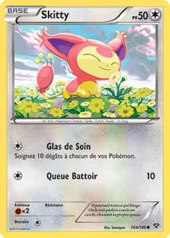 Carte Pokémon Commune Skitty 104/146 de la série X&Y