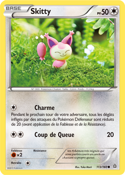 Carte Pokémon Skitty 113/160 de la série Primo Choc en vente au meilleur prix