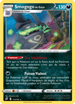 Carte Pokémon Smogogo de Galar 113/192 de la série Clash des Rebelles en vente au meilleur prix