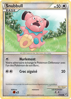 Carte Pokémon Snubbull 71/95 de la série Appel des Légendes en vente au meilleur prix