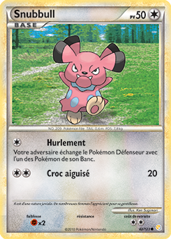 Carte Pokémon Snubbull 82/123 de la série HeartGold SoulSilver en vente au meilleur prix