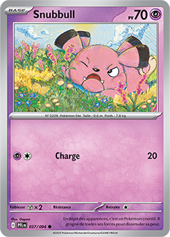 Carte Pokémon Communes Snubbull 37/94 de la série Flammes Fantasmagoriques