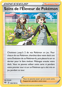 Carte Pokémon Soins de l Éleveur de Pokémon 166/189 de la série Ténèbres Embrasées en vente au meilleur prix