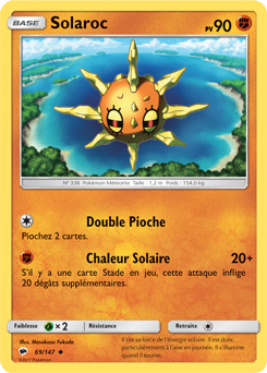 Carte Pokémon Peu commune Solaroc 69/147 de la série Ombres Ardentes