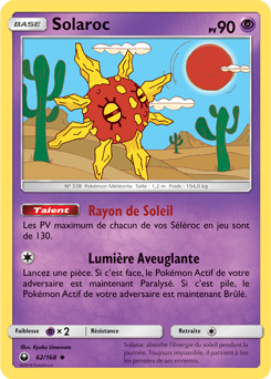Carte Pokémon Solaroc 62/168 de la série Tempête Céleste en vente au meilleur prix